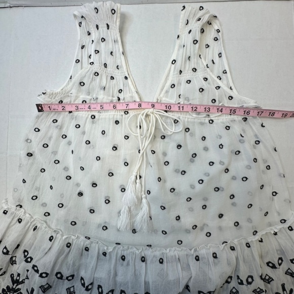 Derek Lam 10 Crosby Sleeveless Printed Viole Ruffle white and back blouse S:4 - Picture 8 of 9